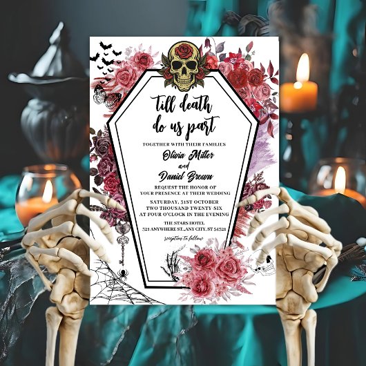 Invitation till death do us part Gothic Halloween Wedding