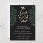 Invitation Till Death Do Us Part Green Rose Gothic Wedding In (Devant)