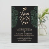 Invitation Till Death Do Us Part Green Rose Gothic Wedding In (Debout devant)