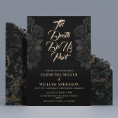 Invitation Till Death Do Us Part Rose noir Mariage gothique
