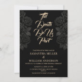 Invitation Till Death Do Us Part Rose noir Mariage gothique (Devant)