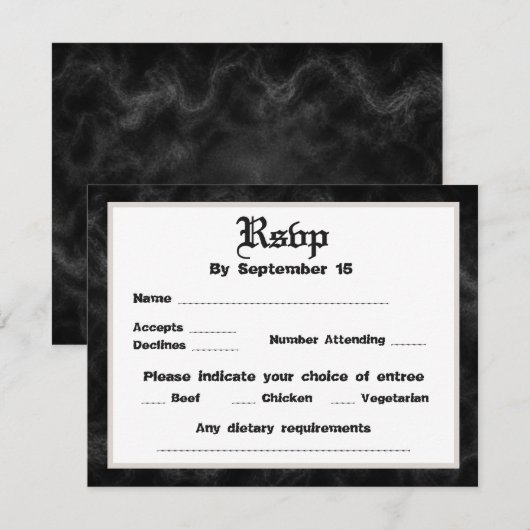 Invitation Till Death Do Us Part Wedding Rsvp (Devant / Derrière)