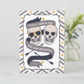 Invitation Till Death Do Us Party - Mariage bleu argent (Debout devant)