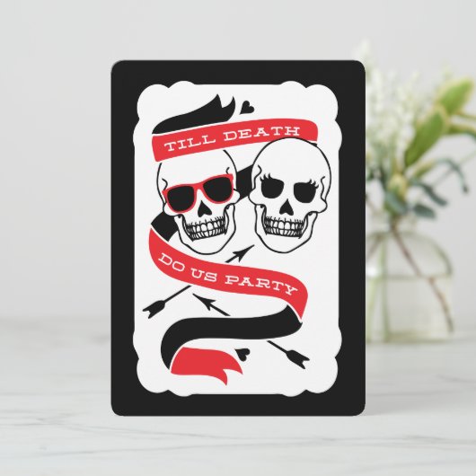 Invitation Till Death Do Us Party - Mariage noir et rouge (Debout devant)