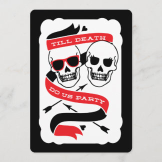 Invitation Till Death Do Us Party - Mariage noir et rouge