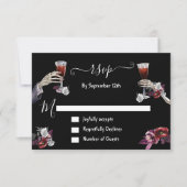 Invitation Till Death Goth Skeleton fiches de réponse RSVP (Devant)