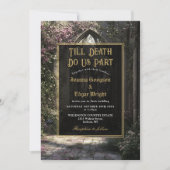 Invitation Till Death Gothic Floral Garden Mariage photo (Devant)