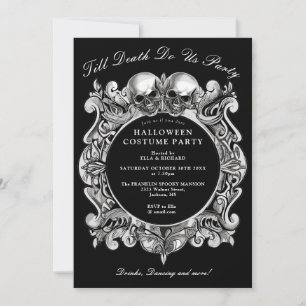 Invitation Till Death Gothic Skuls Adulte Halloween Party