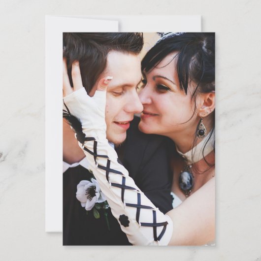 Invitation Till Death Gothic Skuls Mariage photo en bois noir (Dos)