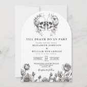 Invitation Till Death Gothic Skuls Photo Mariage Arch (Devant)