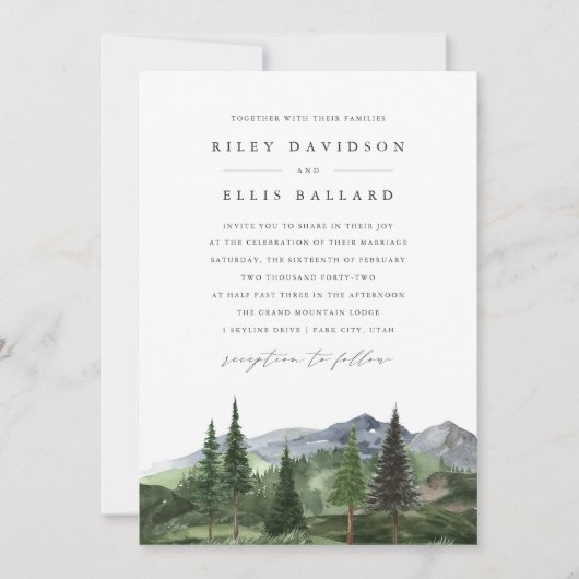 Invitation Timberline | Photo Back Forest & Mountain Wedding (Devant)
