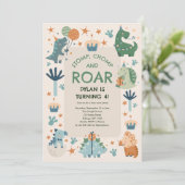 Invitation Timbre, Chompe et Dinosaure de l'année de l'enfant (Debout devant)