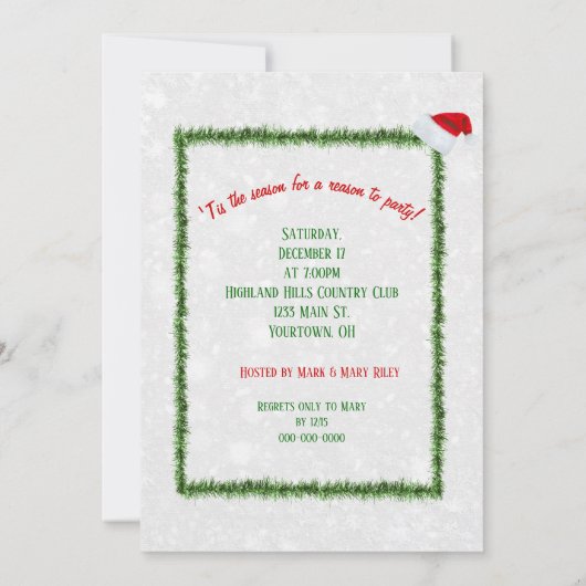 Invitation Timbre de Noël (Dos)