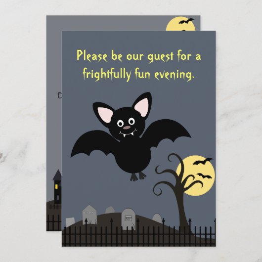 Invitation timbrée de Halloween (Devant / Derrière)