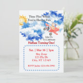 Invitation Time Flies, Airplane Bear 1st Birthday (Debout devant)