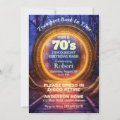 Invitation Time Portal 70s Disco Night Birthday Party (Devant)