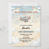 Invitation Time To Fly Airplane Birthday  (Devant)