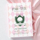 Invitation Time to Par-Tee Pink Girls Golf 2nd Birthday Party