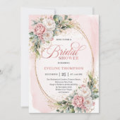 Invitation Timeless Blush Pink Floral Eucalyptus Shower (Devant)