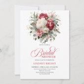 Invitation Timeless Boho Rouge Rubis Fête de Mariage (Devant)
