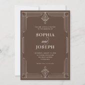 Invitation Timeless Brown | Code QR Tout en Un Mariage (Devant)