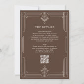 Invitation Timeless Brown | Code QR Tout en Un Mariage (Dos)