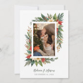 Invitation Timeless Christmas Poinsettia Photo Wedding (Devant)