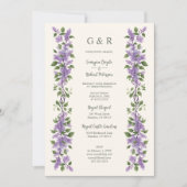Invitation Timeless Classic Lilac Flowers Branches Wedding (Devant)
