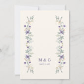 Invitation Timeless Classic Purple Flowers Branches Wedding (Dos)