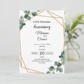 Invitation Timeless Emerald Greenery Wedding Anniversary (Debout devant)