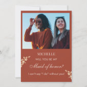 Invitation Timeless Floral Rustic Maid of Honor proposition (Devant)