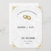 Invitation Timeless Gold Corner Accents Wedding Invite (Devant / Derrière)