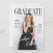 Invitation Timeless Magazine Cover Photo Graduation (Devant)
