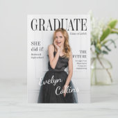 Invitation Timeless Magazine Cover Photo Graduation (Debout devant)