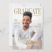 Invitation Timeless Magazine Cover Photo Graduation Invitatio (Devant)