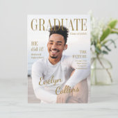 Invitation Timeless Magazine Cover Photo Graduation Invitatio (Debout devant)