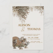 Invitation Timeless Neutral Botanical Wedding Invite (Devant / Derrière)