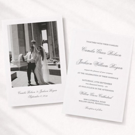 Invitation Timeless Old Money Black and White Wedding