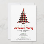 Invitation Timeless Red Black Plaid Christmas Celebration (Devant)