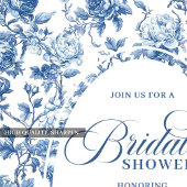 Invitation Timeless Royal Blue Toile de Jouy Bridal Shower 