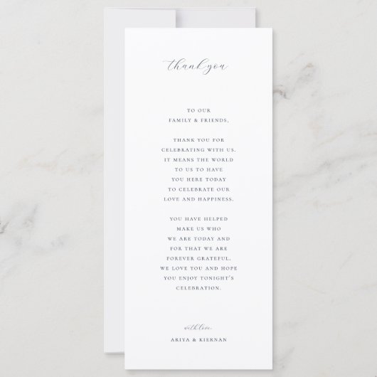 Invitation Timeless Vines Wedding Crest Menu Card (Dos)