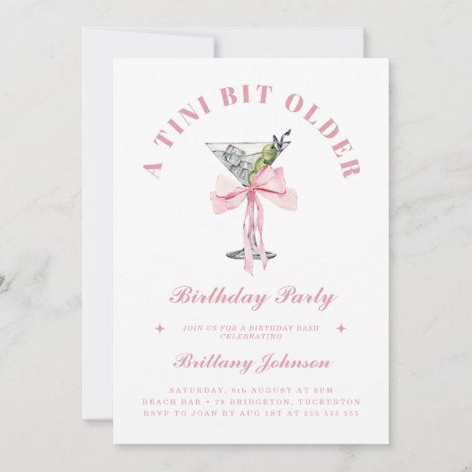 Invitation Tini Bit Ancien Chic Martini (Devant)