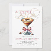 Invitation Tini Bit Ancien Espresso Martini Rose Bow Annivers (Devant)