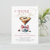 Invitation Tini Bit Ancien Espresso Martini Rose Bow Annivers (Debout devant)