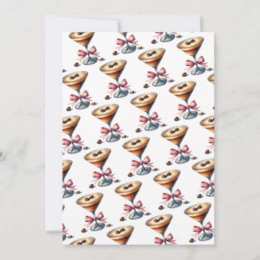 Invitation Tini Bit Ancien Espresso Martini Rose Bow Annivers (Dos)