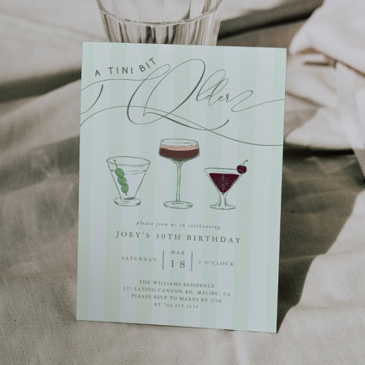 Invitation Tini Bit Ancien Martini Adulte Anniversaire