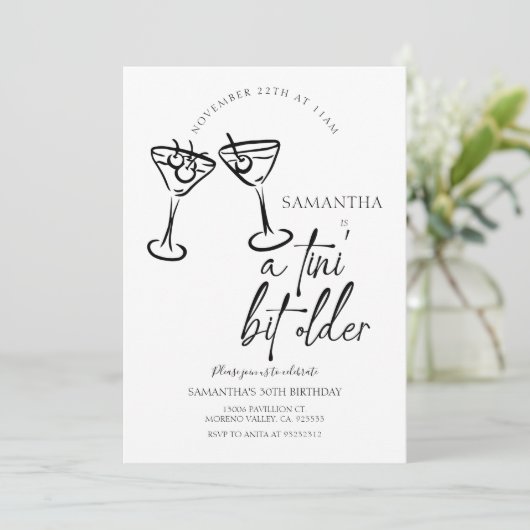 Invitation Tini Bit Ancien Martini Dessiné À La Main Adulte (Debout devant)