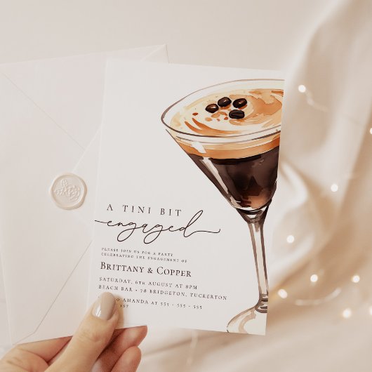 Invitation Tini Bit Engagé Espresso Martini Partie d'engageme