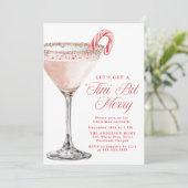 Invitation ‘Tini Bit Merry Candy Cane Martini Christmas Party (Debout devant)