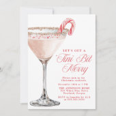 Invitation 'Tini Bit Merry Candy Cane Martini Fête de Noël (Devant)